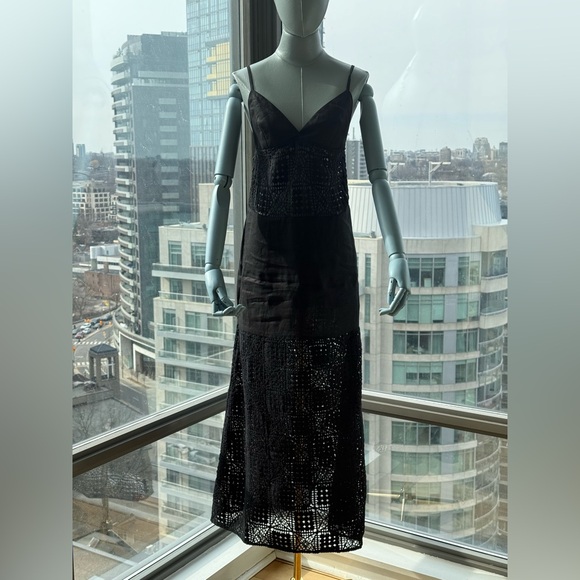 🆕 SIR THE LABEL 🧿 NWOT Rayure Tri Crochet Maxi Dress, Black Crochet, Sz 1 US 4 - Picture 5 of 16